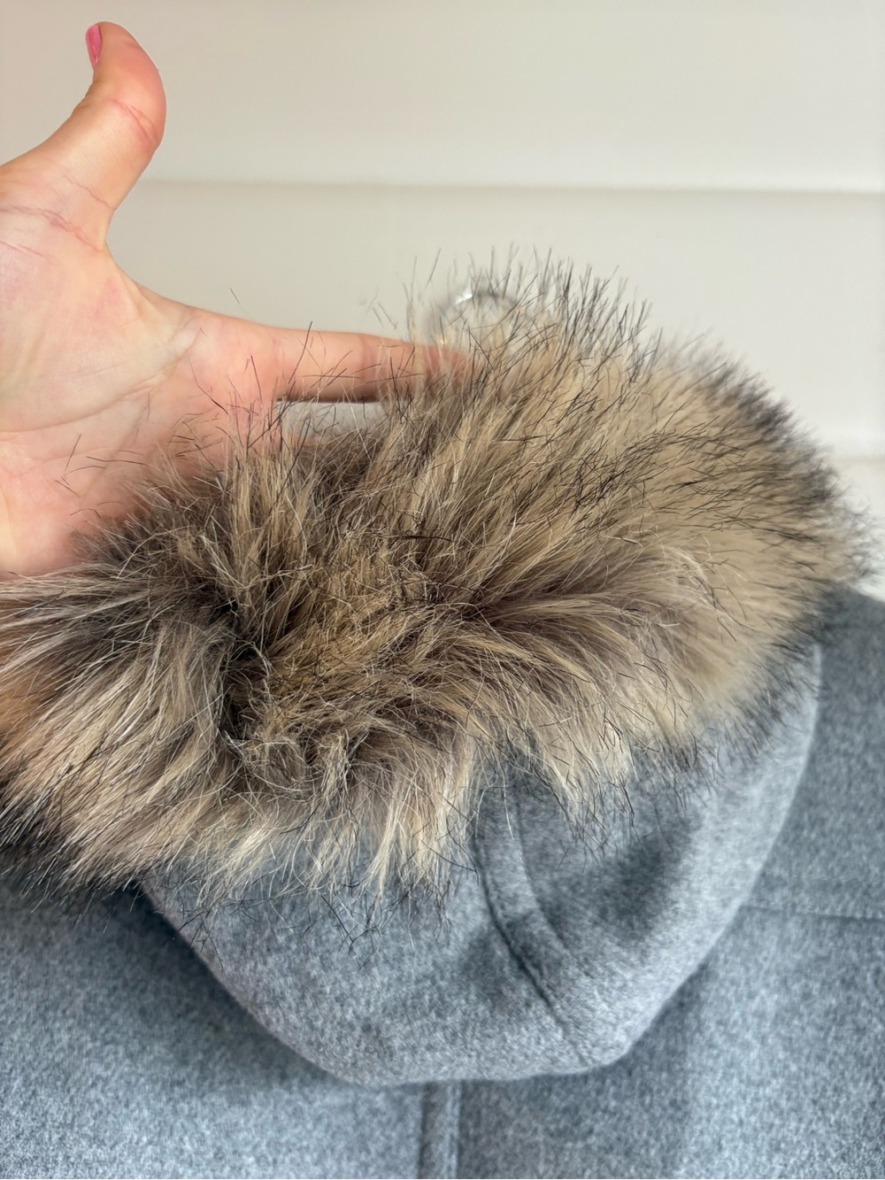J.Crew Vail Wool Blend Parka Faux Fur Hood Gray Size 2 - Picture 4 of 9